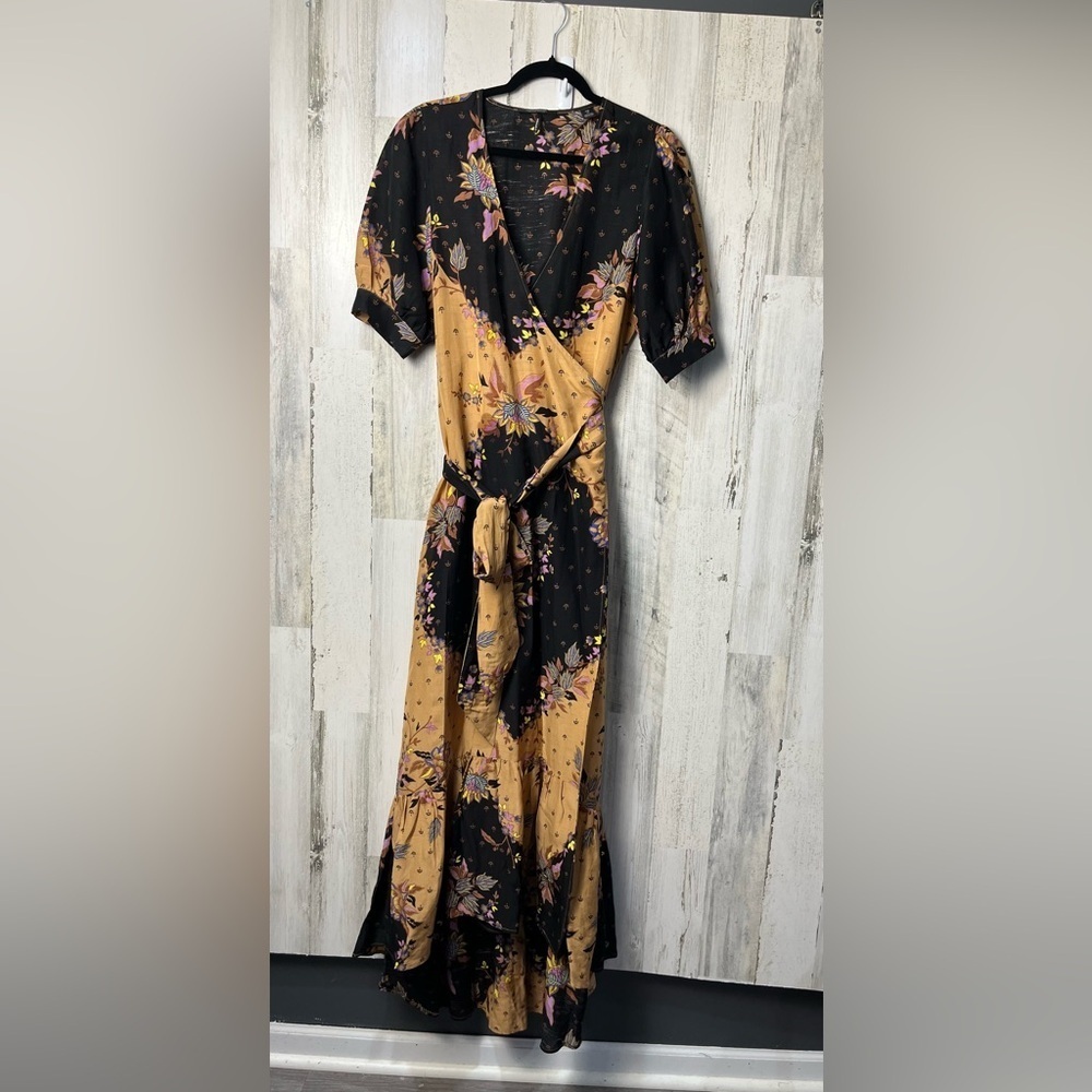 Scotch & Soda Maison Maxi Wrap Floral Print Dress Ruffled medium - Picture 4 of 5